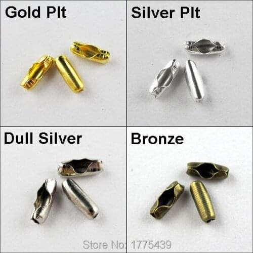 Free Shipping ( 400Pcs=1Lot ! ) 2X5MM Connector Clasp Fit 1.5MM Ball Chain Gold Bronze Plated In Jewelry Making