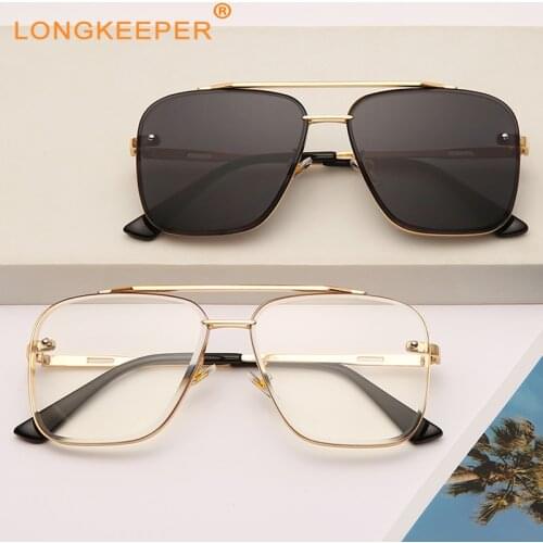 Oversized Gradient Sunglasses Women Classic Square Pilot Sun Glasses Men Mirror Glasses Famale Outdoor UV400 lentes de sol