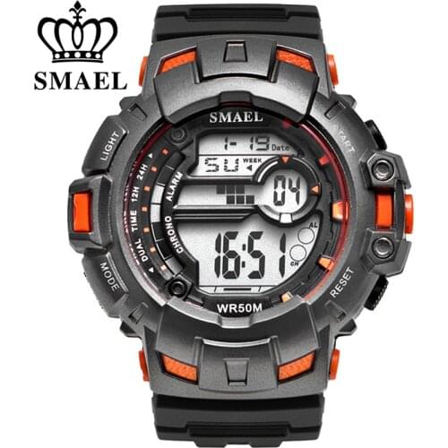 SMAEL Men Sports Watches Luxury Brand Military Digital Watch 50M Waterproof Swimming Outdoor Climbing Wristwatch Mens Masculino