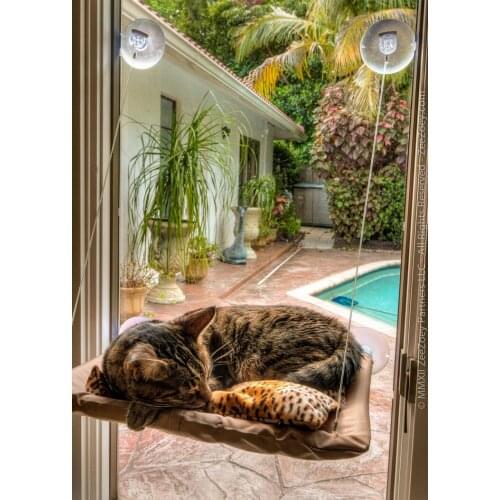Pet Cat Hammock Sunny Seat Bed Hanging Sunshine Suction Washable Window Bed