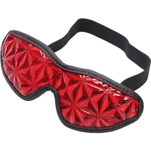 IKOKY Fetish Erotic Toys Sex Eye Mask Adult Games Blindfold Party Sex Toys for Couple SM Bondage PU Leather Diamond Pattern