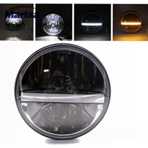 Marlaa 7" LED Headlight For Motorcycle Projector LED Light Bulb For Wrangler JK LJ CJ Headlamp