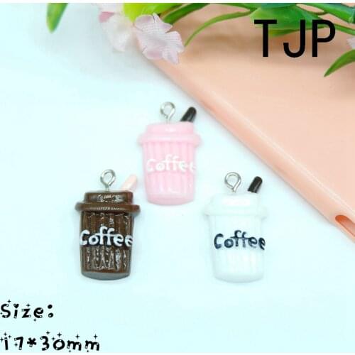 Kawaii Coffee Charms Pendants for DIY decoration bracelets necklace earring key chain Jewelry Making