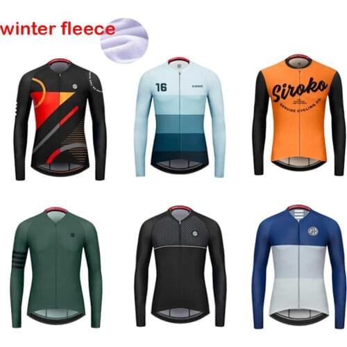Winter Fleece Cycling Jersey Men Long Sleeve mountain bike Clothing Mallot Ciclismo Hombre