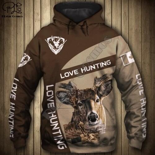 Men women Deer Hunting hunter 3d hoodies NewFashion Sweatshirts print zipper casual long sleeve Pullover jacket tracksuit coat