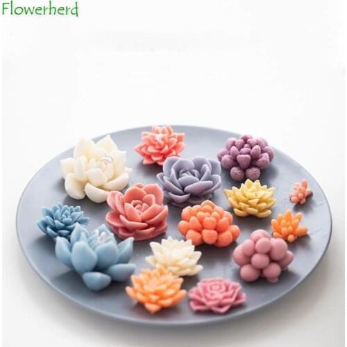DIY Candle Making Kit Resin Molds Fleshy Potted Silicone Mold Aromatherapy Candle Cup Decoration Soap Mold Baking Accessories
