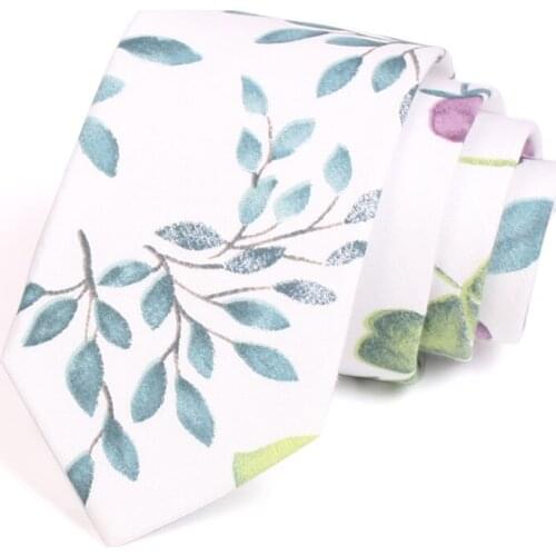 New Design 7CM Ties High Quality Print Cotton Tie Fashion Formal Neck Tie For Men Business Suit Work Necktie Wedding Party Ties