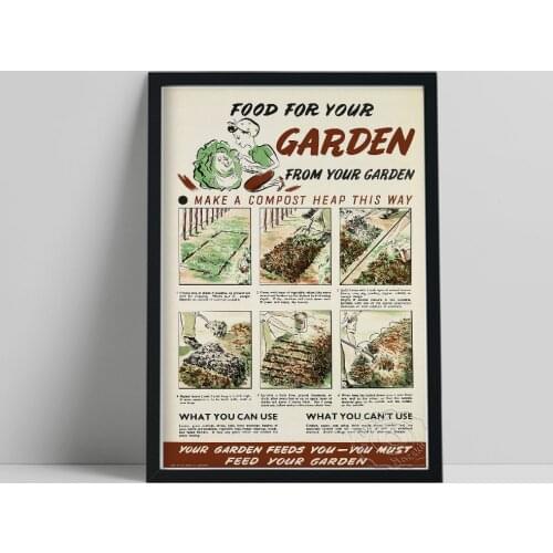 Publicity World Peace Printing Poster, Food From Your Garden Art Canvas Painting, Nordic Vintage Style Wall Picture Home Decor