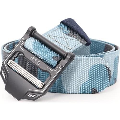 Tactical mens Belt Heavy Quick Release Metal Buckle Unisex Canvas Military Training Outdoor Adjustable Belt Army Designer Belts