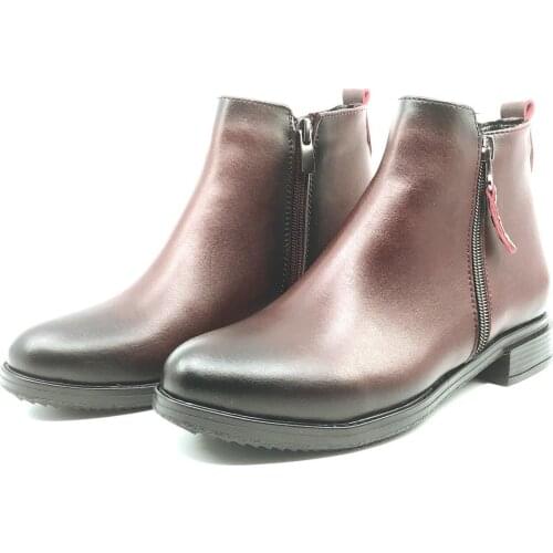 Womens Winter Zipper Closure Boots Skin Maroon PLA54