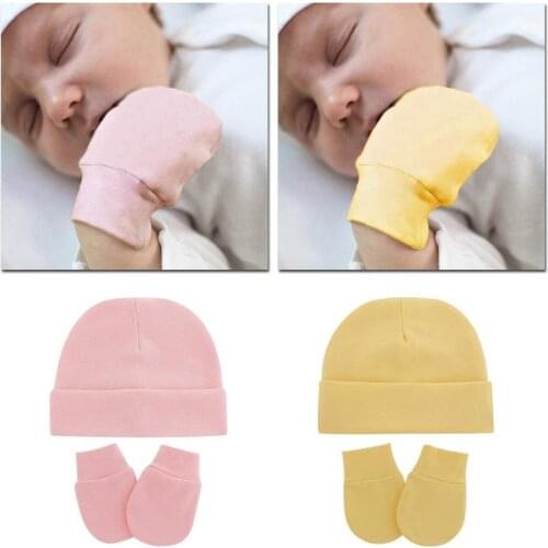 3pcs / Set Children Cotton Hat and Gloves Newborn Baby Winter Cotton Warm Cap Spring Autumn Toddler Beanie Boy Girl Set