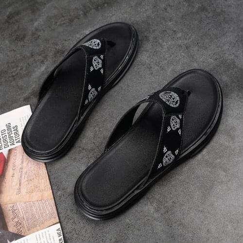 Sneakers Men Fashion Stylish Shoes For Men Mens Slippers Fashion Casual Summer Flip Flops Male Leather Beach Man Non Slip Home