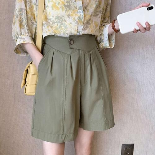 Korean Style Loose Wide Leg Casual Summer Shorts 4XL Plus Size Womens High Waist Thin Black White Suit Shorts for Women