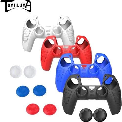 Protective Cover Silicone For SONY Playstation 5 Accessories Controller Rubber Case For PS5 Joysticks Thumb Grips Caps