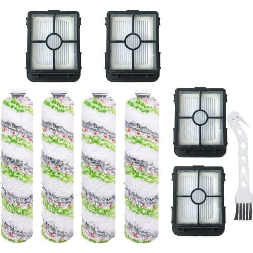 Replacement Parts Brush Roller for Bissell 2554A Vacuum Cleaner Vacuum Filter(4 Brush Roll + 4 Filters+1 Cleaning Brush)