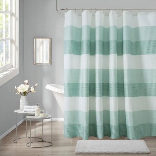 Toilet Dry/wet Partition Curtaining Waffle Thicken Waterproof Shower Curtain Dacron Stripe Printed Showers Curtains
