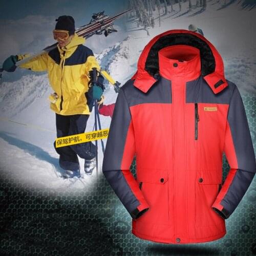 Outdoor Winter Ski Suit Waterproof And Warm Mountaineering Suit Breathable Hooded Softshell Coat Mens FleeceJacket Windbreaker