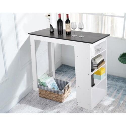 Oversea Stock!!Four Compartment Storage Shelves Bar Table Multi Style Dining Table Simple Kitchen Counter Table Bistro Table HWC