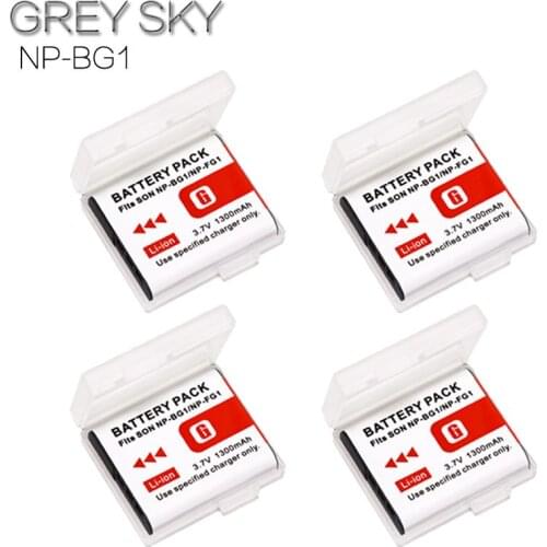 For Sony NP-BG1 Battery NP BG1 NPBG1 Batteries FG1 DSC W120 W125 W130 W150 W170 W200 W210 W220 W230 W290 T20 T100 HX30 + charger
