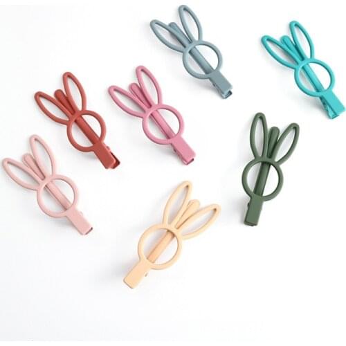 Cute rabbit hairpin headwear scrub bangs clip broken hair clip female Korean headdress cute metal hair clip Female gift