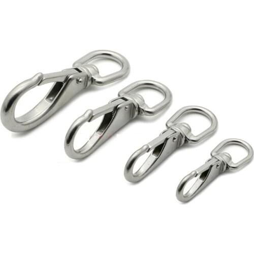 1pcs 304 Stainless Steel Spring Buckle Carabiner Keychain Waist Belt Clip Anti-lost Buckle Hanging dog Retractable Keyring