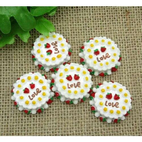 10Pcs Resin Round Cakes Decoration Crafts Flatback Cabochon Scrapbooking Fit Hair Clips Embellishments Beads Diy
