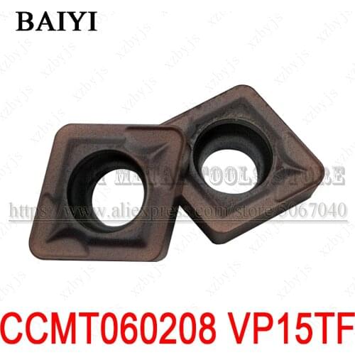 10PCS CCMT060208 VP15TF Carbide inserts CCMT 060208 turning tools CNC metal blade cutter lathe for stainless steel