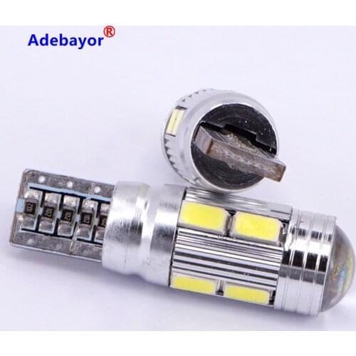 100 pcs/lot T10 canbus led 10 SMD 5630 Chip 501 W5W 194 Error Free Car LED Lens Indicator Wedge Dome Light Bulb Lamp car styling