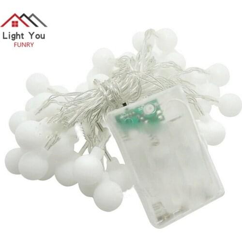 30 LED ball pendant decoration lights Wedding decoration battery box LED ball string lights Christmas outdoor decoration lights