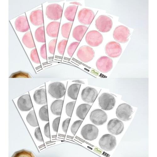 6 Sheet Removable Watercolor Dots Wall Sticker DIY Waterproof Easy To Paste PVC Baby Children Room Decals Home Bedroom Decor
