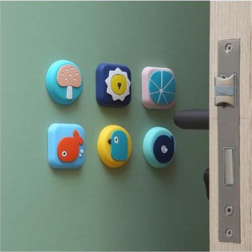 6pcs Wall Thickening Mute Door Stick Golf Styling Rubber Fender Handle Door Lock Protective Pad Home Wall Door Knob Mats