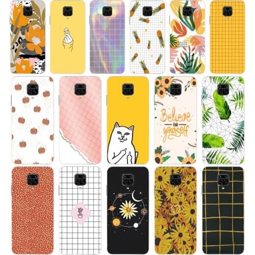 79 Yellow Gird gift Soft Silicone Tpu Cover phone Case for Xiaomi Redmi 9 9A Note 9 9 Pro MI 9 SE Lite case