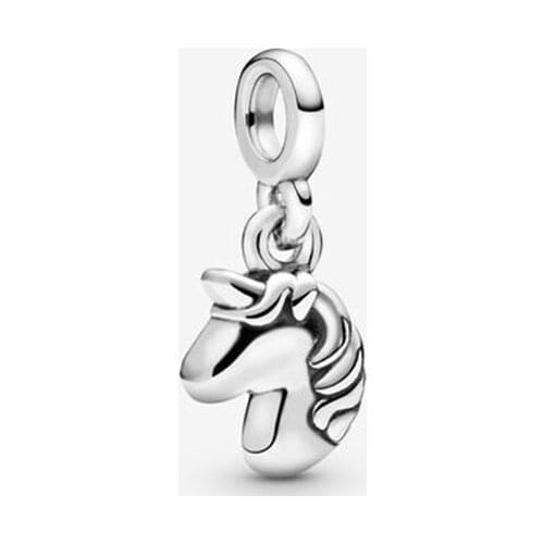 925 Sterling Silver Animal Magical Unicorn Mini Pendant Charm Bracelet DIY Jewelry Making For Original Pandora