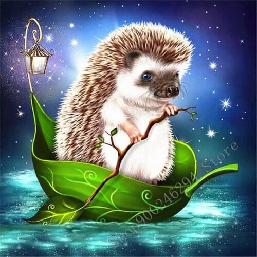 Diamond Embroidery Hedgehog Cartoon Wedding Decoration Full Square Diamond Painting Cartoon Pictures Of Rhinestones Gift FF2739