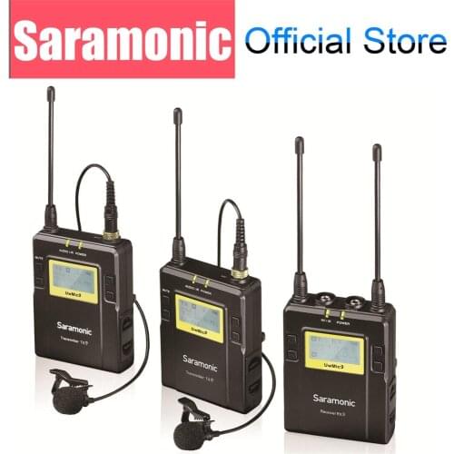 Saramonic UWMIC9 UHF Video Broadcast Interview Lavalier Wireless Microphone System for Canon Nikon DSLR Camera Sony Camcorder