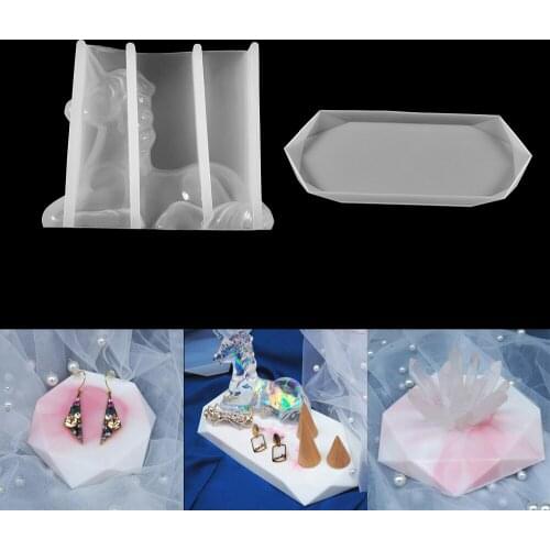 Large 3D Unicorn Mold Rhombus Coasters Mould Tray Epoxy Resin Casting Mold for DIY Resin Art Supplies Decoration Base Tools