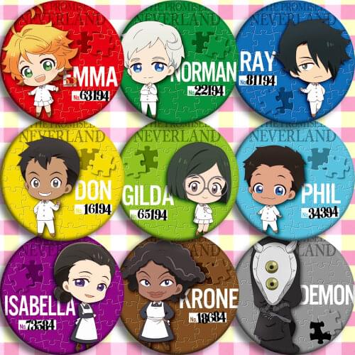 Brdwn The Promised Neverland Demon Krone Don Anna Emma Isabella Norman Gilda Ray Phil Cosplay Badge