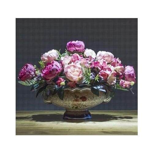 European Style Floral suit simulation flower decoration living room table flowers flower placed flowers roses