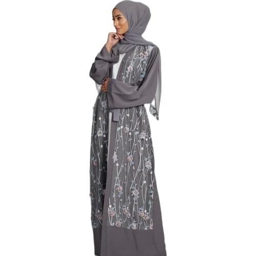 Dantel Women Kaftan Thobe Musulam Abaya Maxi Elegant Evening Muslim Dress Vestido