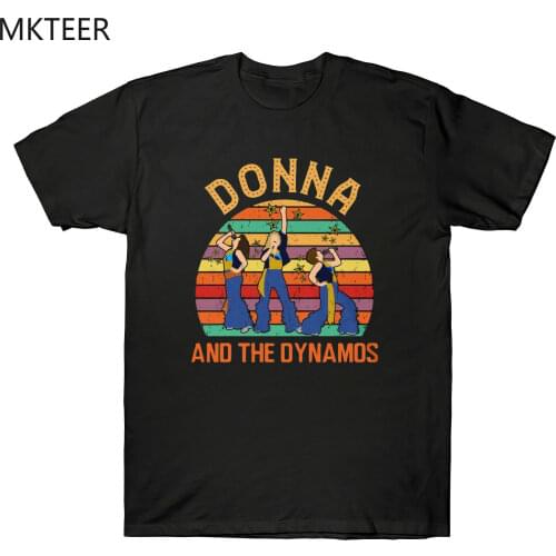 Donna and The Dynamos Vintage Men T-Shirt Mamma Mia Music Tee Short Sleeve Top Printed Cool T shirt Men Summer Hipster Tees Men