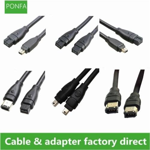 IEEE 1394 Firewire Cable 9pin to 9pin & 9pin to 6pin & 9pin to 4pin & 6pin to 6pin & 4pin to 4pin iLink IEEE 1394 Cable 1.8m