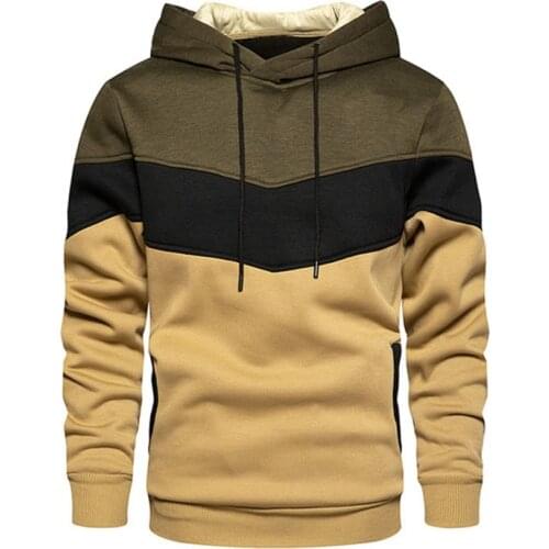 Mens Fleece Hoodie Patchwork Hooded Sweater Hoodie Clothing Casual Hip Hop Loose Fleece Warm Streetwear Mens Fashion Fall/Wint