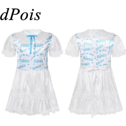 Sexy Mens Maid Sissy Costume Adult Baby Cross Dresser Male Zipper Ruffled Cute Dress Nightwear Lingerie Crossdress Party Clothes