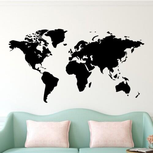 Wall Sticker Decal World Map for House Living Room Decoration Stickers Bedroom Decor Wallstickers Wallpaper Mural 4338