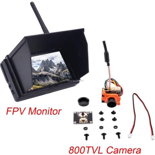 NEW 800TVL FPV CCD Camera NTSC/PAL Switchable with OSD adjustable 25mw/100mw/200mw + 5.8G 48CH 4.3Inch LCD FPV Reciever Monitor