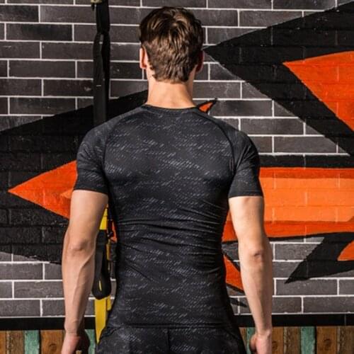 2019 new arrival fitness suits Sports tights Elastic short-sleeved quick-drying T-shirt Basketball running training suit