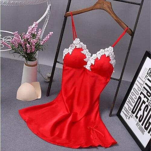 New Ladies Lingerie Silk Satin Lace Robe Dress Sexy Lingerie Sleepwear Lace Women G-string Dress Underwear Nightwear