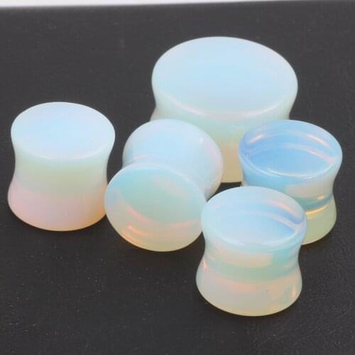 Wholesales Opal Glass Ear Plugs Flesh Tunnels 80pcs/lot Mix 5-18MM Earring Body Jewelry Piercing Ear Expander