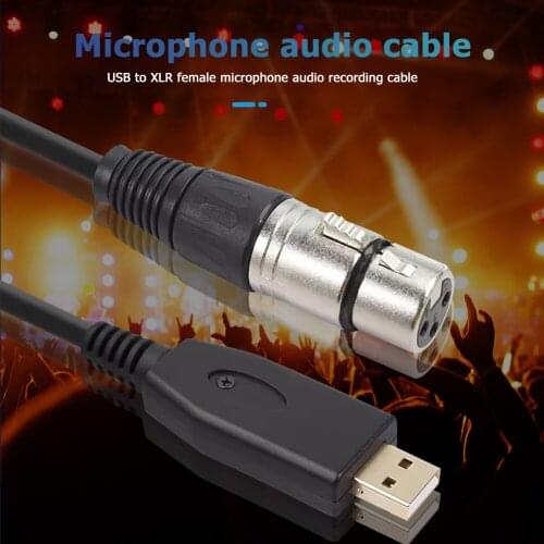 Female Audio Cable Adapter Converter Adapter Splitter Audio Cable USB Microphone Cable USB Male to 3-Pin XLR