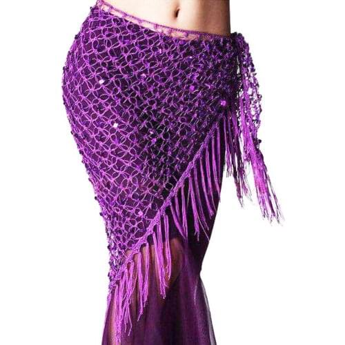 Belly Dance Costumes Belt Sequins Tassel Triangle Wrap Shawl Women Dancing Belts For Girls Belly Dance Hip Scarf Hand Crochet
